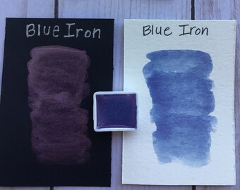 Blue Iron- Handmade Watercolor- Mica Colorshift