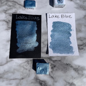 Lake Blue - Handmade Watercolor - Shimmer