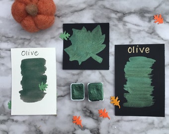 Olive - Handmade Watercolor from Glimmers of Autumn Watercolor Set