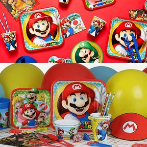 Super Mario Party Supplies | Mario Birthday Decorations | Luigi & Yoshi Party Set | Mario Bros Party Favors | Gaming Birthday Decor