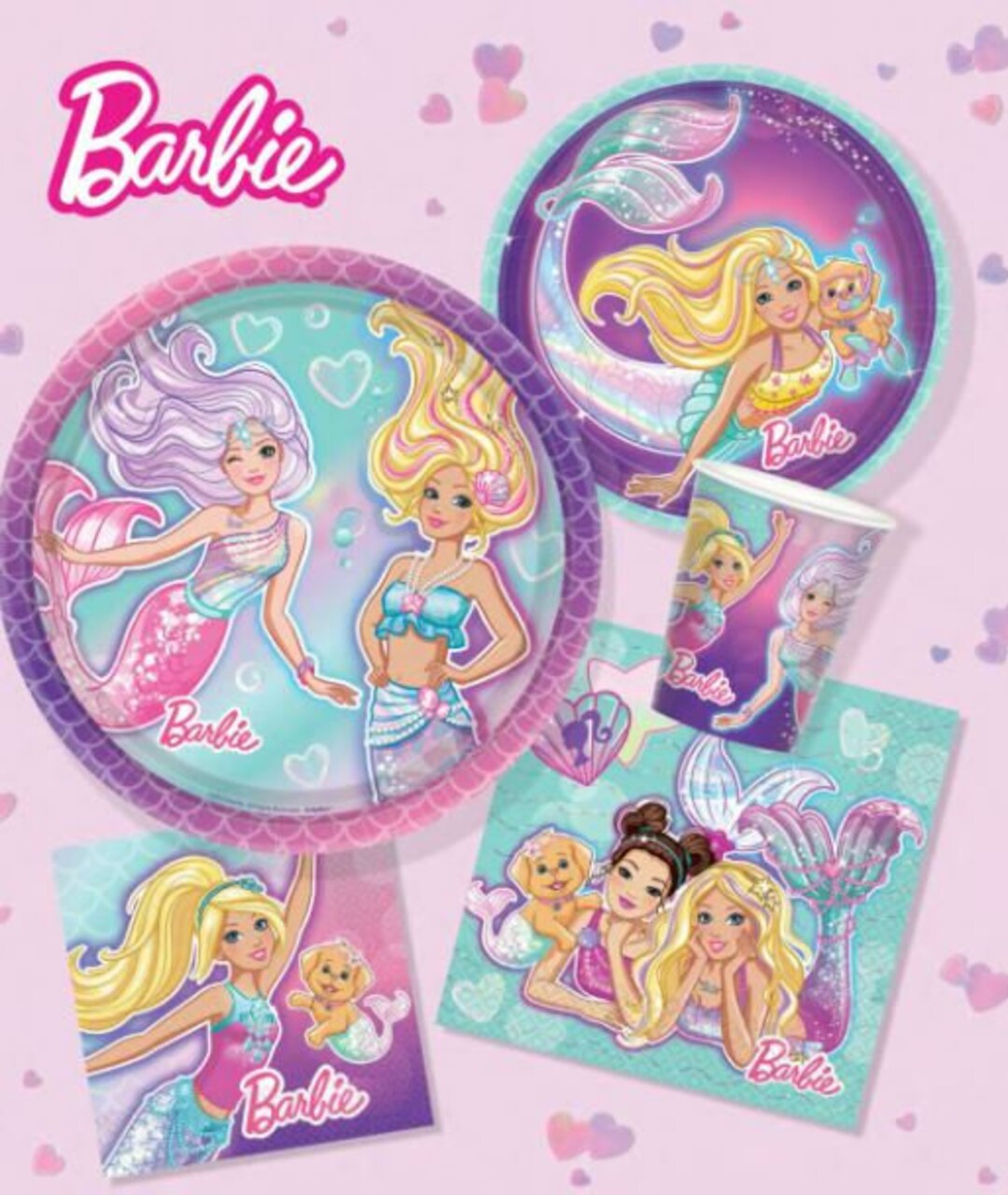 Barbie mermaid plates hotsell