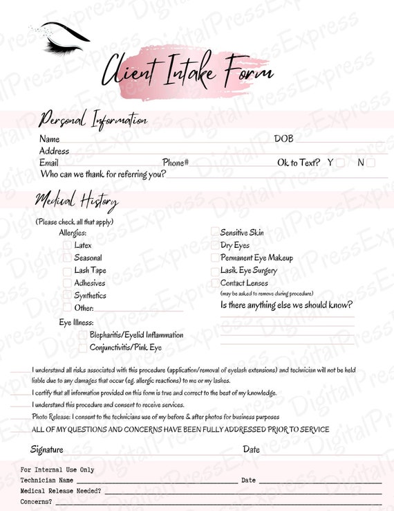 eyelash-extension-consent-form-new-client-intake-form-etsy