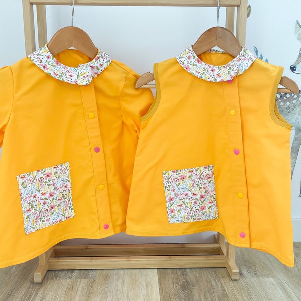 Tablier maternelle enfant , blouse d’écolier, rentrée scolaire