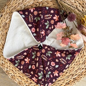 Serviette à cheveux, serviette en coton, turban cheveux, zéro déchet, cadeau Forêt automnale