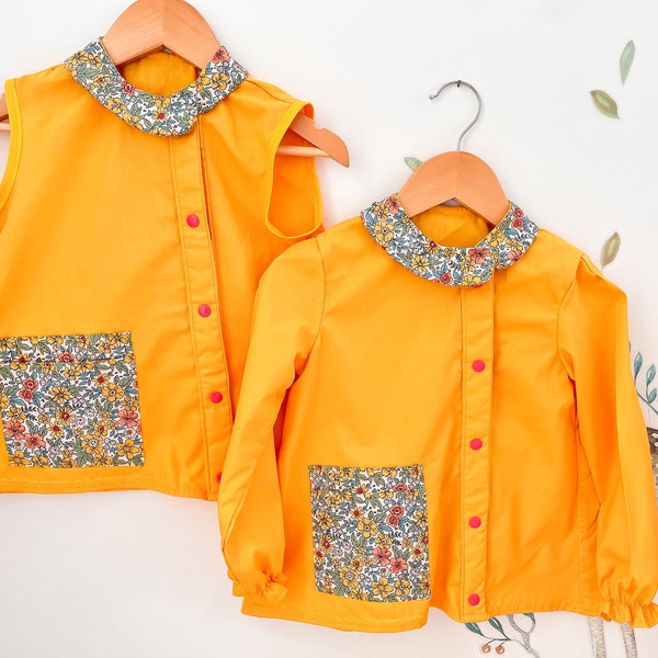 Tablier maternelle enfant , blouse d’écolier, rentrée scolaire