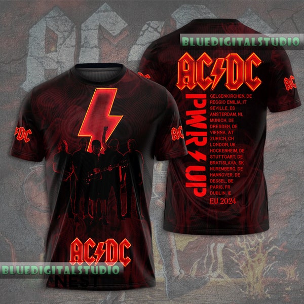 2024 ACDC Pwr Up World Tour Shirt, Rock Band ACDC Graphic Shirt, ACDC Band Fan Gift, Acdc Merch, Acdc Band 90s Vinatge Shirt, Acdc Shirt