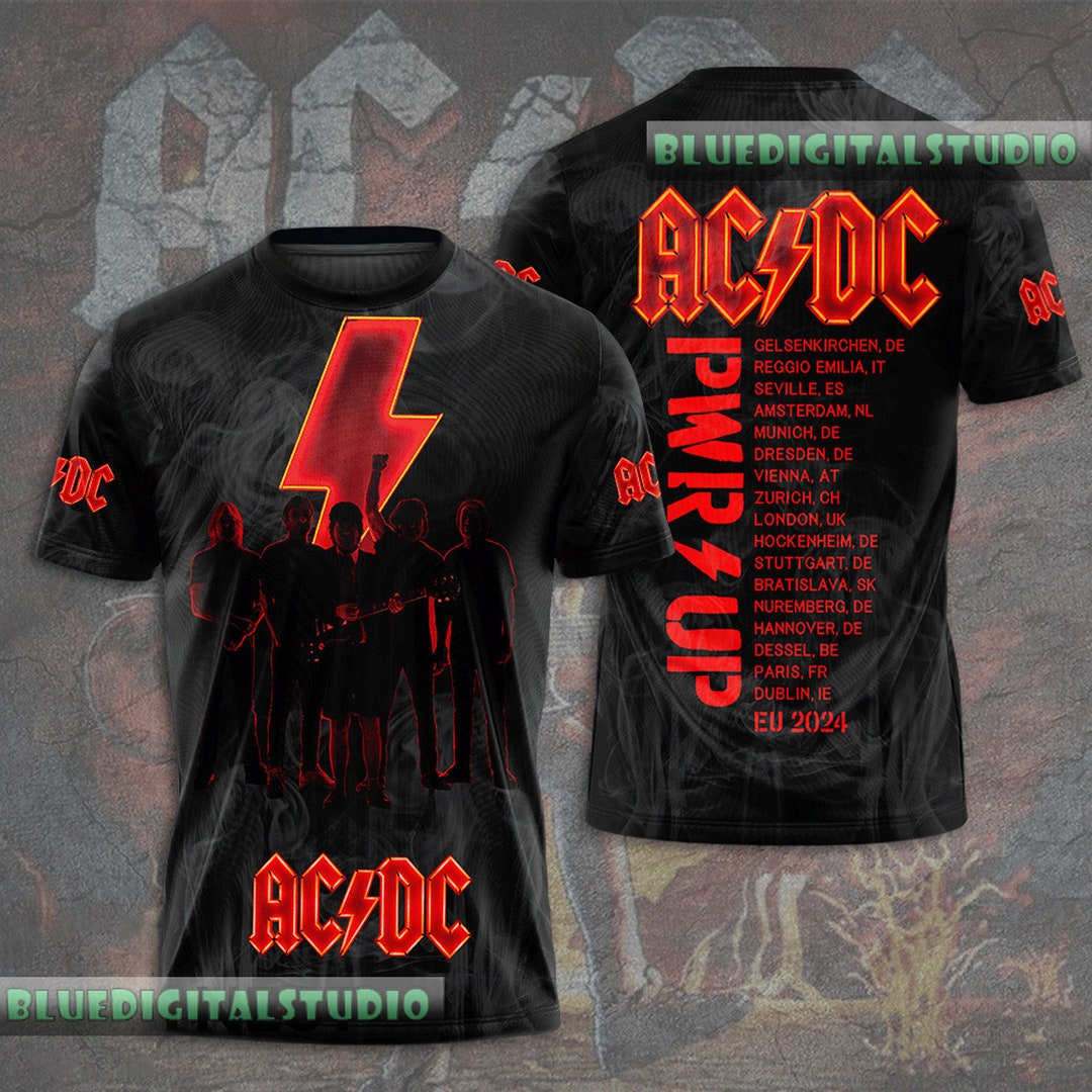 2024 ACDC Pwr up World Tour Shirt, Rock Band ACDC Graphic Shirt, ACDC ...