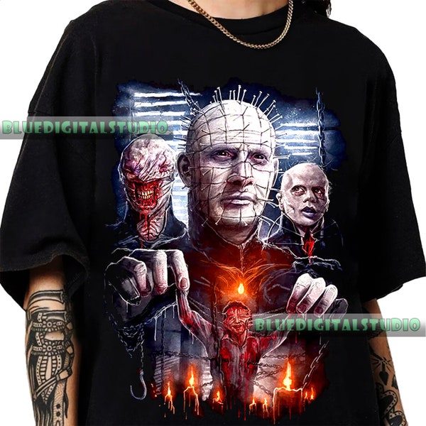 Hellraiser T-Shirt, Hellraiser Movie Poster, Pinhead Style T Shirt, 80s Horror Movie Fan Shirt, Gift for Her, Gift for Him