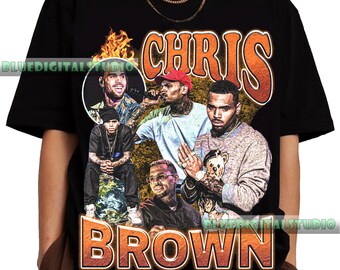 Vintage Chris Brown Png, Chris Brown Png, Chris Brown Hip Hop Shirt, Chris Brown Homage 90s Graphic Png, Hiphop Png, Gift For Fan