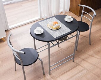 3 Piece Breakfast Nook Dining Set Table & 2 Chairs / Home, House, Apartment, Condo, Small Table Set, Space Saver