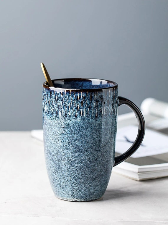 Retro Vintage Coffee Mug Unique Ceramic Cup Kiln Change Clay Breakfast Cup