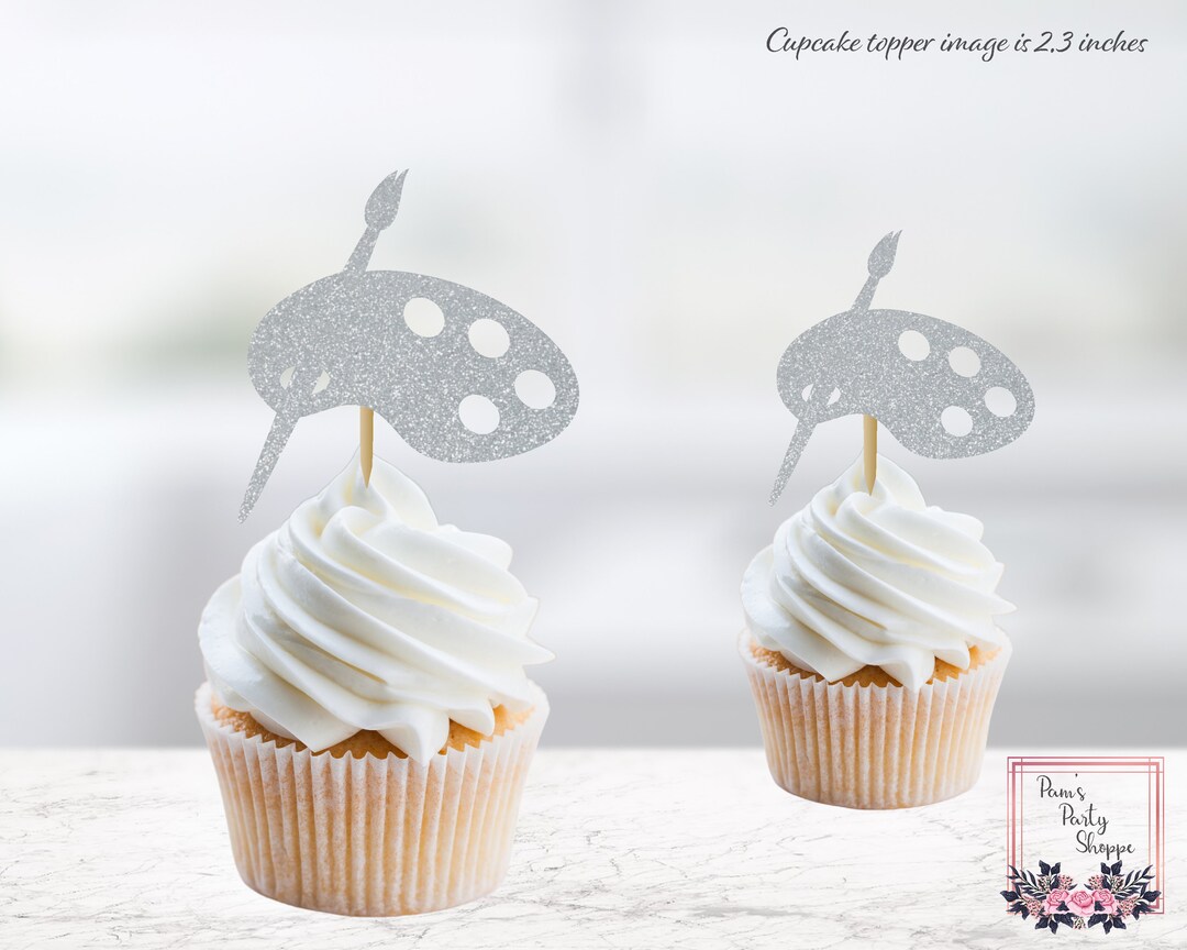 Paint Palette Cupcake Toppers, Painting Party, Paint Art, Art Theme