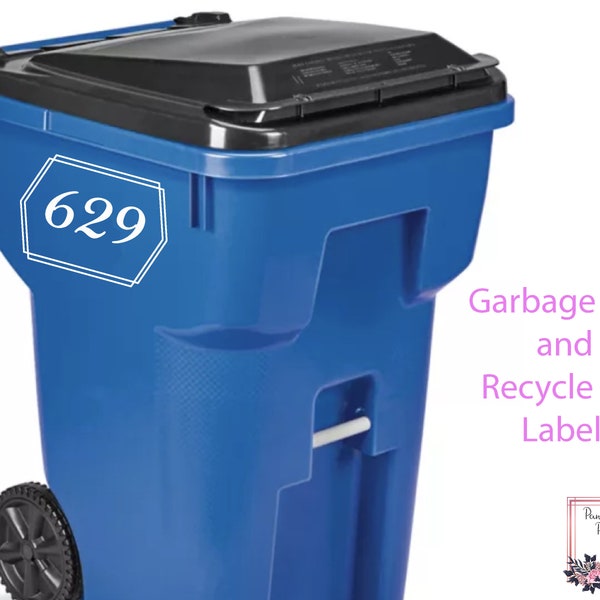 Metal Trash Can Address Labels Etsy