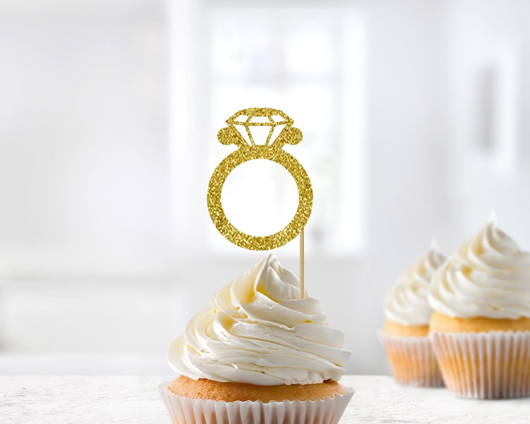 Diamond Ring Cupcake Toppers, Engagement Party, Bridal Shower ...