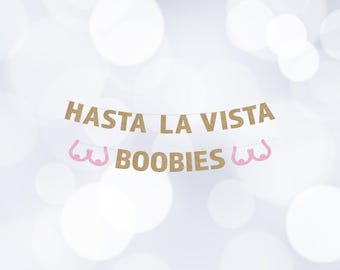 Hasta La Vista Boobies, Breast Cancer Party Banner, Bye Bye Boobies, Breast Reduction, Cancer Survivor, Double Mastectomy Farewell Party