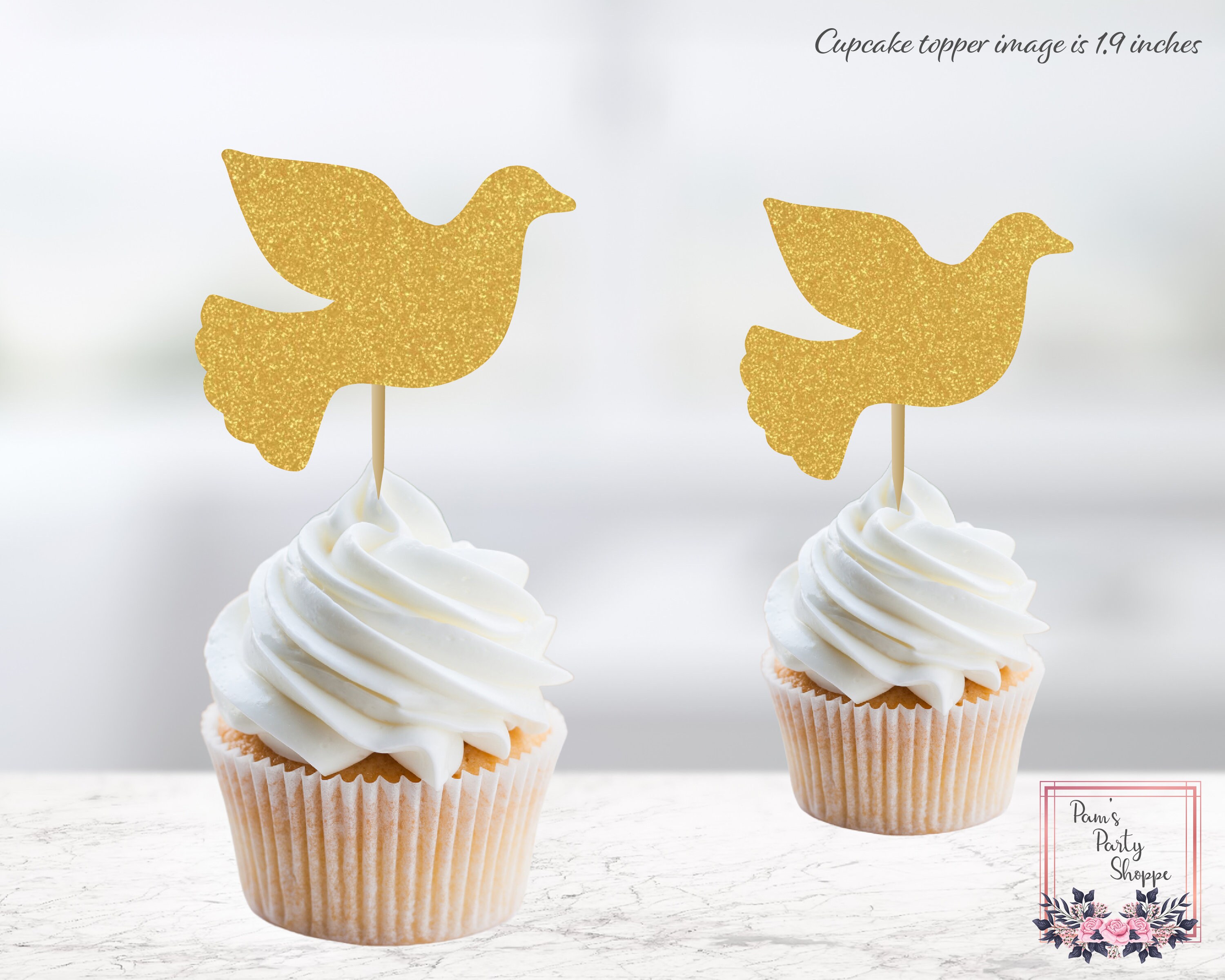 Dove Cupcake Topper Baptism Topper Bird Topper Christening Etsy Canada