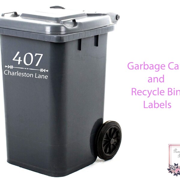 Metal Trash Can Address Labels Etsy