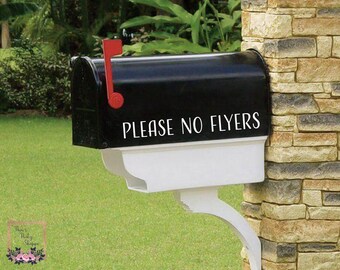 Please No Flyers Mailbox Decal, No Junk Mail, Weatherproof Vinyl Sticker, Post Box Decal, Letterbox Postman Sign