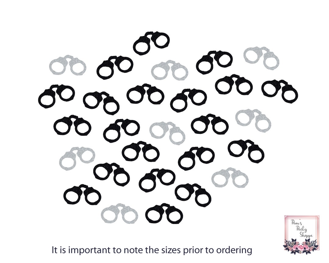 Handcuff Confetti, Police Event, BDSM Party, Table Scatter, Retirement