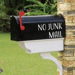No Junk Mail, Mailbox Decal, Weatherproof Sticker, Mailbox Vinyl Sticker, Post Box Decal, Letterbox Sign, Postman Sign, Postal Carrier