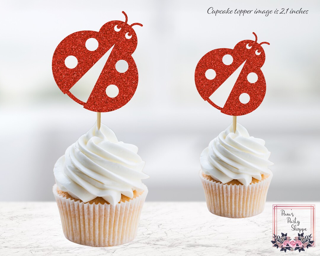 Ladybug Cupcake Topper, Kids Birthday, Insect Party Decor, Happy Birthday, Food Picks, Ladybug