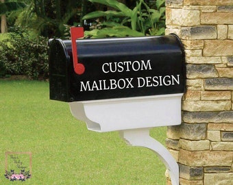 Custom Weatherproof Vinyl Mailbox Decal, Monogram Mailbox, House Number, Letterbox Sticker, Personalized Design, Post Box Sign