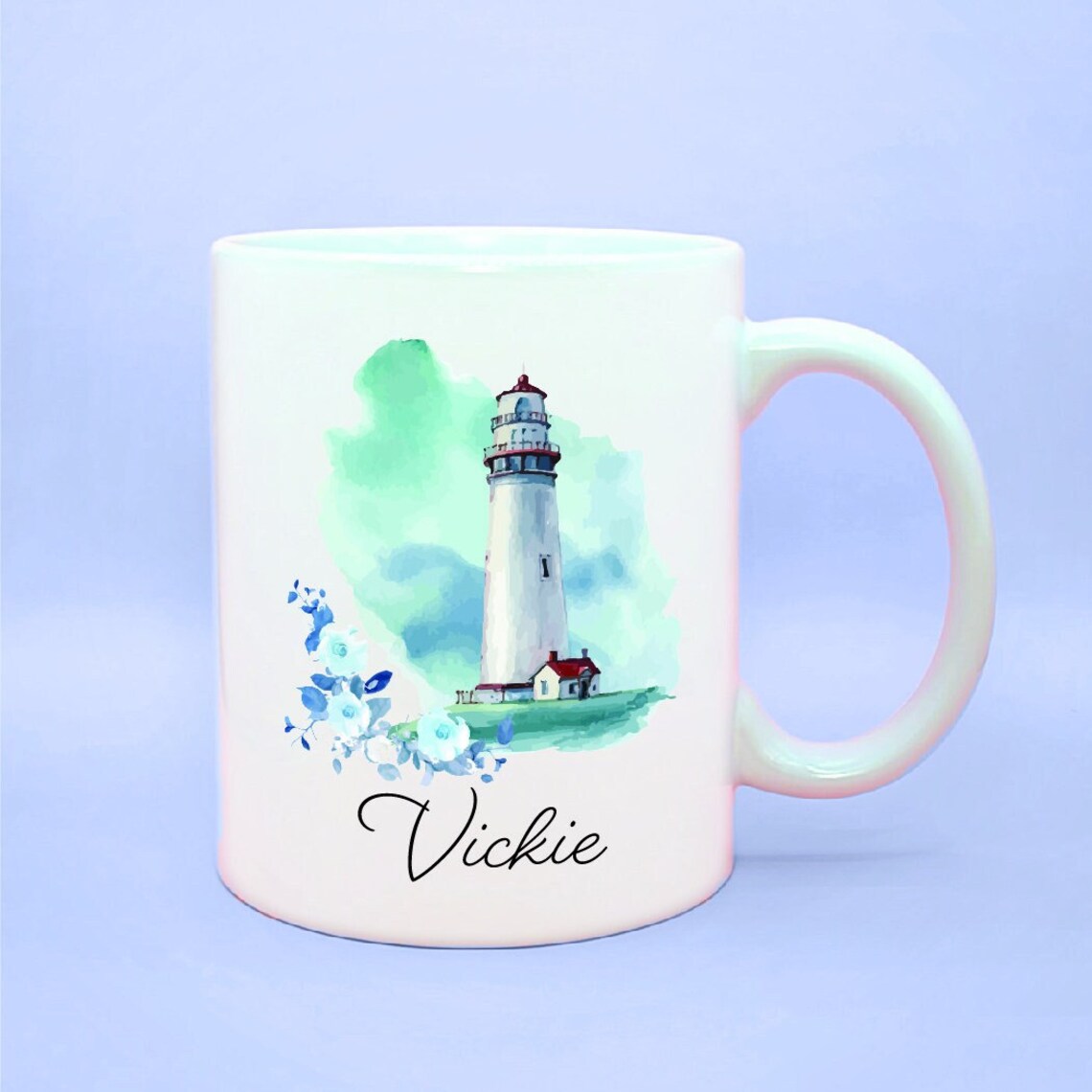 Lighthouse Personalized Coffee Mug Custom Lighthouse Gift Etsy