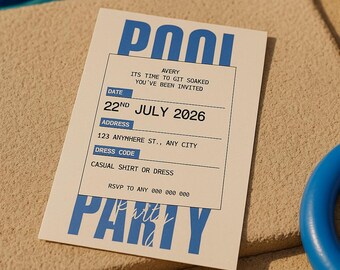 Invitations personnalisables de pool party