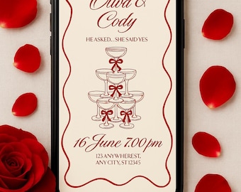 Invitación a fiesta de compromiso descarga digital