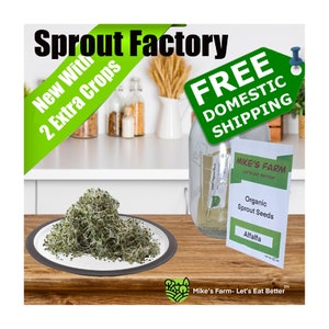 Organic Alfalfa Sprout Kit - Grow your own delicious, "Farm Fresh" sprouts in a matter of days for pennies on the dollar. Includes 3 crops.