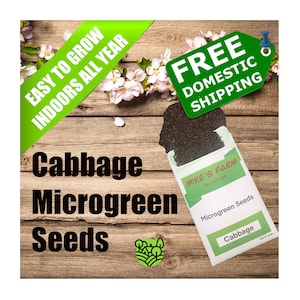 Cabbage Microgreen Seeds. Premium Non-GMO, Heirloom Seeds With High Germination Rate.
