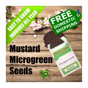 Mustard Microgreen Seeds. Premium Non-GMO, Heirloom Seeds With High Germination Rate.