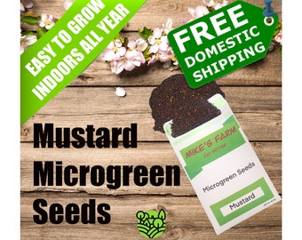 Mustard Microgreen Seeds. Premium Non-GMO, Heirloom Seeds With High Germination Rate.