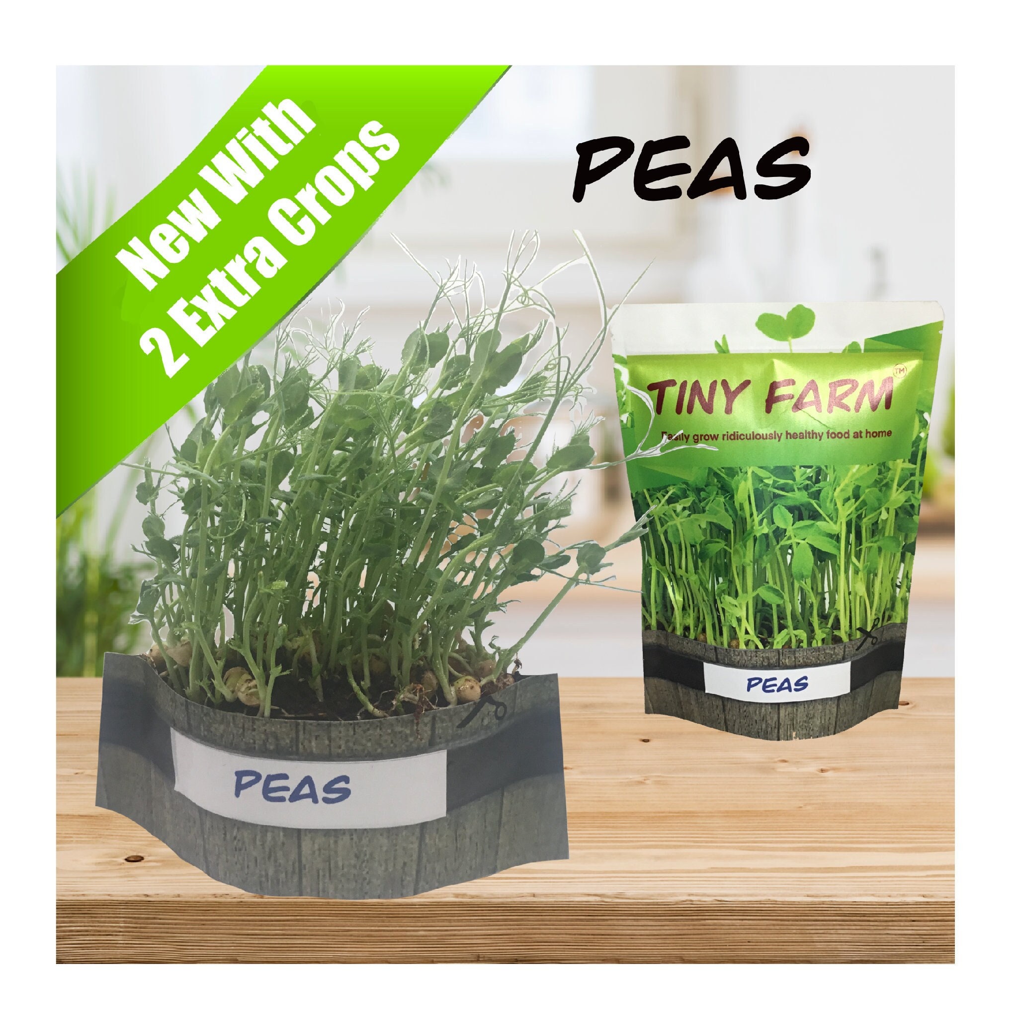 PEA MICROGREENS - Grow delicious, nutritious microgreens in a matter of days. Kit includes everything to grow 3 batches.