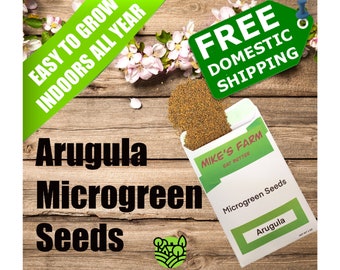 Arugula Microgreen Seeds. Non-GMO, Heirloom, Premium Quality Seeds With High Germination Rate.