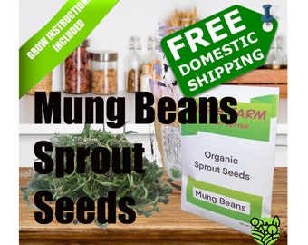 Mung Beans Sprout Seeds. Selected Organic, Non-GMO, Premium Quality Sprout Seeds With High Germination Rate.