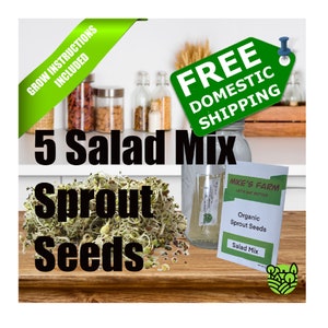 Mixed Salad Sprout Seeds. Selected Organic, Non-GMO, Premium Quality Sprout Seeds With High Germination Rate.