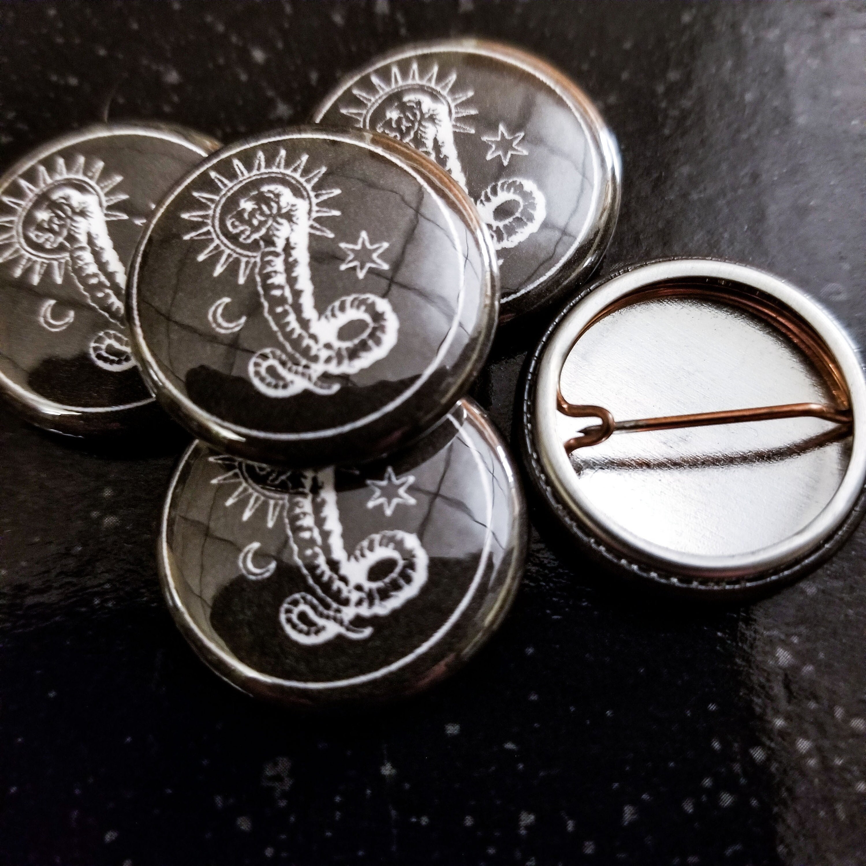 Goth Pinback Button 1.25 Pin Brooch Badge Bundle 