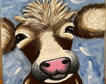 The Happy Cow Canvas Print 8x10