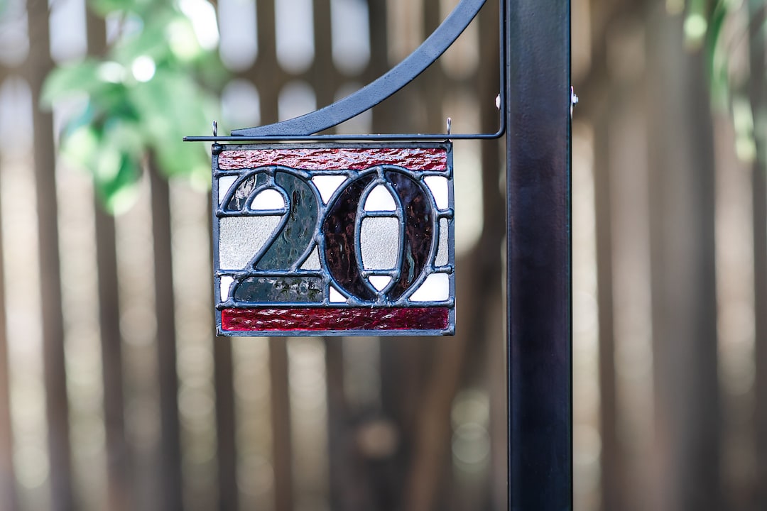 Custom Stained Glass House Number Sign // Leadlight Address Etsy