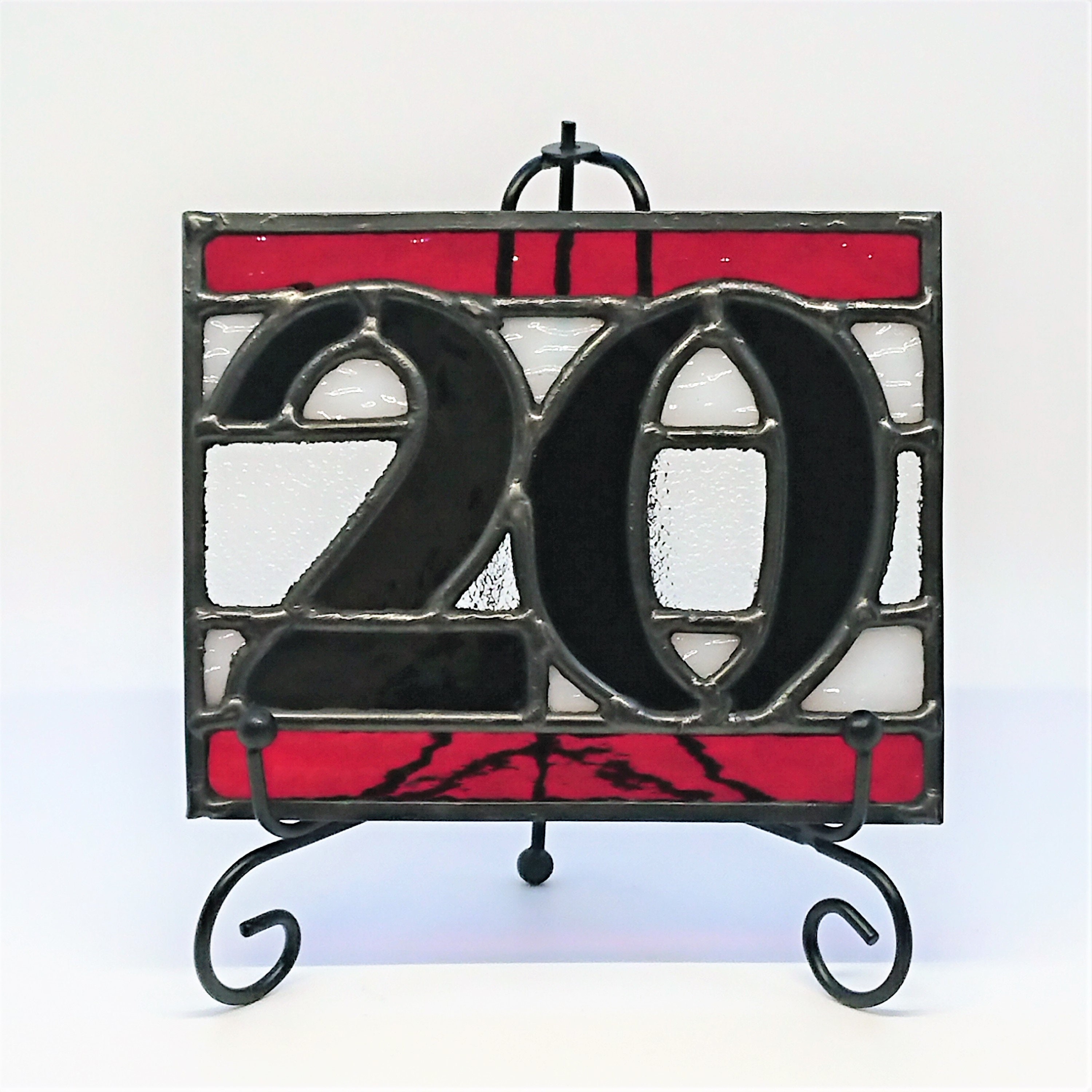 Custom Stained Glass House Number Sign // Leadlight Address Number