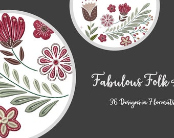 Fabulous Folk Art Machine Embroidery Designs