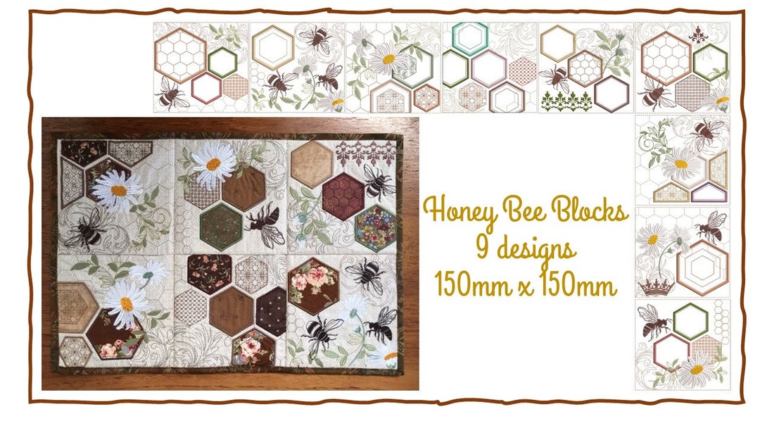 Honey Bee Blocks Machine Embroidery Designs 150x150mm - Etsy