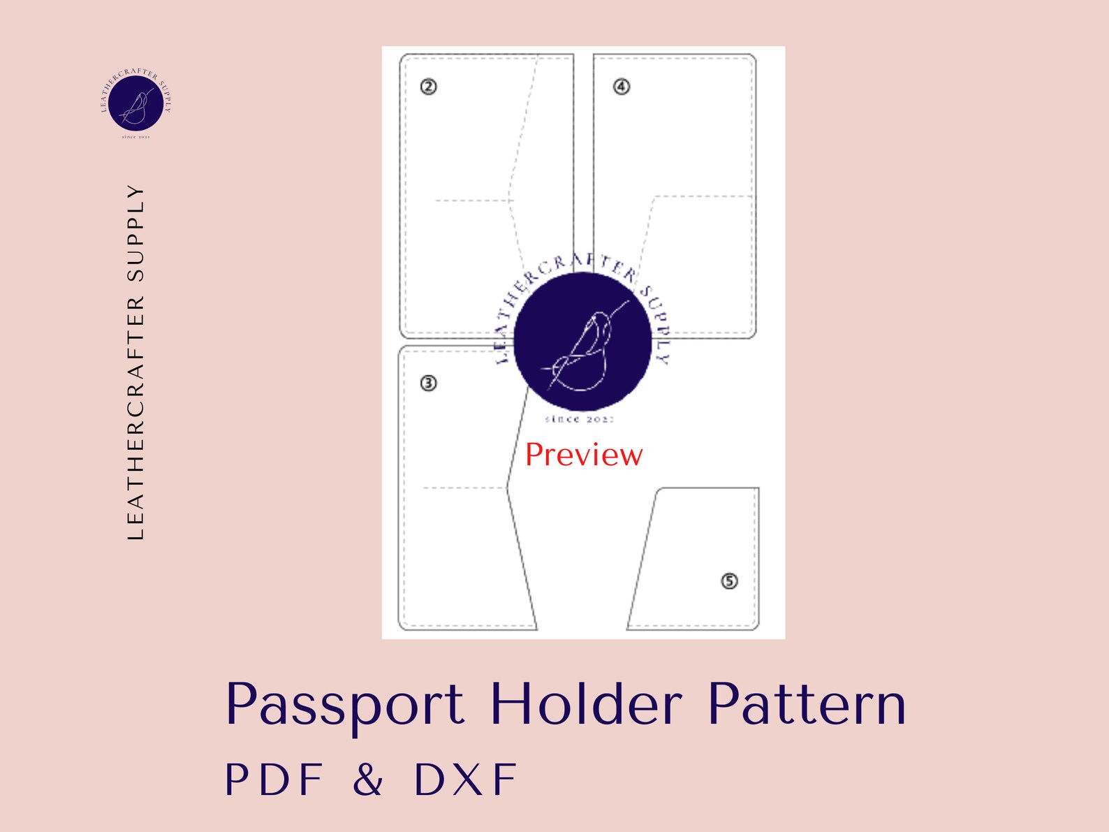 Leather Passport Holder Template PDF DXF Etsy