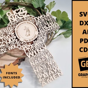 Konfirmation Kreuz Geschenke Andenken Jungen und Mädchen svg dxf.