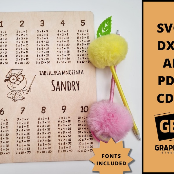 Multiplication table mathematics svg dxf.