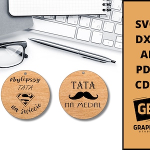 Dad fathers day gift keychain keyring svg dxf.