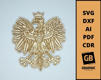 Polski symbol godło herb orzeł svg dxf cdr png pdf.