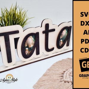 Fathers day dad daddy gift photo frame svg dxf.