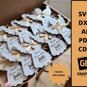 Angel Thanks to First Holy Communion the guests souvenir dxf svg laser cut.
